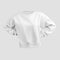 Female crop sweatshirt template, 3D rendering, white streetwear, blank longsleeve, isolated on background, front view