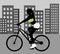 Female Cyclist Black Silhouette