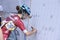 Female cyclist signing the starting protocol. Cycle race among amateurs