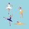 Female dancers ballet isolated icon