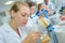 Female dental technician at work