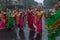 Female devotees around Rath at Kolkata under rain