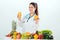 Female dietitian in uniform with stethoscope