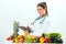 Female dietitian in uniform with stethoscope