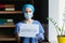 Female Doctor In Blue Uniform declares quarantine