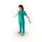 Female doctor full length portrait on white 3D Illustration