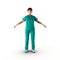 Female doctor full length portrait on white 3D Illustration