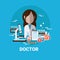 Female Doctor Icon Clinic Medical Worker Profile