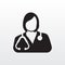 Female doctor icon. Women medical physician vector graphic