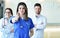 Female doctor leading a medical team at the hospital