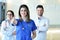 Female doctor leading a medical team at the hospital