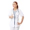 Female doctor or nurse gesturing ok