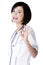 Female doctor or nurse gesturing perfect