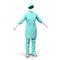 Female doctor or nurse uniform isolated on white 3D Illustration