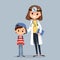 Female doctor pediatrician with patient child girl standing close to each other