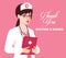 Female doctor with uniform and stethoscope vector illustration