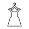 Female dress in clothespin line style icon