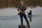 Female Duck Hunter with her Labrador Retriever