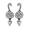 Female earrings jewelry costume jewelry sketch icon