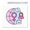 Female economic activity color icon