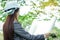 Female engineer wearing a white safety hat