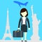Female executive traveler vector graphics