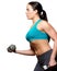 Female exercises with free weights