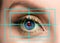 Female eye close up photo. Retina identification concept.