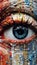 female eye closeup - colorful painting makeup - generative AI