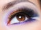 Female eye with fashion saturated make-up