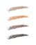 Female eyebrows in various colors. Blonde, red and dark hair. Sable style brows shapes. Linear vector Illustration in