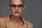 Female Eyeglasses. Beautiful Woman In Fashion Glasses, Eyewear