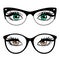 Female eyes and business style glasses