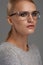 Female Eyewear. Woman In Beautiful Glasses Frame, Eyeglasses