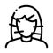 Female face acupuncture icon vector outline illustration