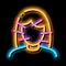 female face acupuncture neon glow icon illustration