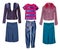 Female fashion clothes set. Woman wear collage.