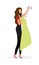 Female fashion vlogger semi flat color vector character