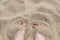 Female feet on the sand