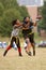 Female Flag Football Receiver Catches Pass