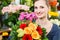 Female florist in flower shop