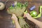 Female florist is making multi colored bouquet