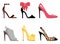 Female Footwear Set of Isolated illustrations