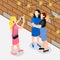 Female Friends Isometric Composition