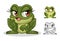 Female Frog Cartoon Character Mascot Design