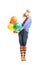 Female funny clown with balloons