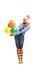 Female funny clown with balloons