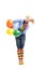 Female funny clown with balloons