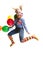 Female funny clown with balloons