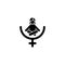 Female gender identity black glyph icon